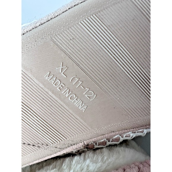 Joe Boxer Women's Slippers XL 11/12 Pink Luna Faux Fur Knit Cozy House Shoes NWT - Picture 7 of 8